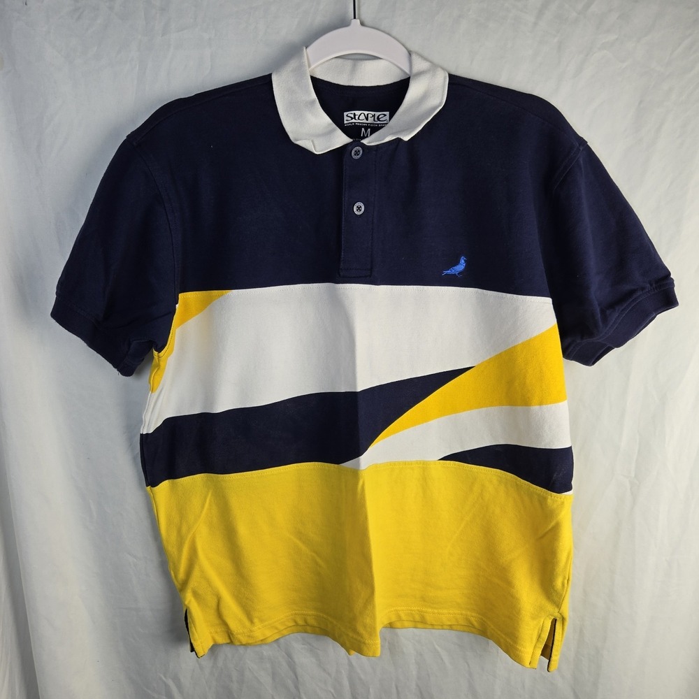 Staple Pigeon Polo Shirt Mens Medium Colorblock Streetwear Hip Hop Bloke Preppy